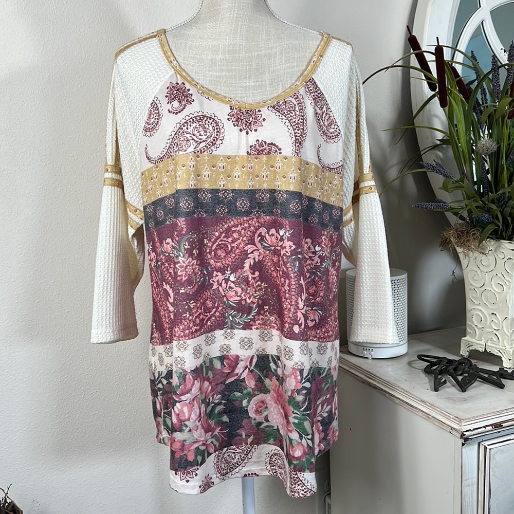 Cato L Mixed Pattern Shirt